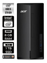 Acer Aspire TC1760 DT.BHUEM.004 Dahili Intel UHD Graphics Intel Core i3 12100 8 GB Ram 1 TB SSD Tower Windows 11 Home Masaüstü Bilgisayar + PER4 BELLEK