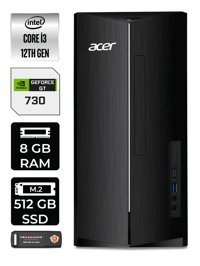 Acer Aspire DT.BHUEM.004 Harici GeForce GT 730 4 GB Intel Core i3 12100 8 GB Ram 512 GB SSD Tower Windows 11 Pro Masaüstü Bilgisayar + PER4 BELLEK