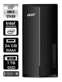 Acer Aspire TC1760 DT.BHUEM.004 Dahili Intel UHD Graphics Intel Core i3 12100 24 GB Ram 1 TB SSD Tower Windows 11 Home Masaüstü Bilgisayar + PER4 BELLEK