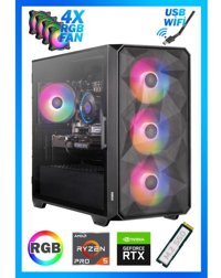 Biggamex X64 Harici GeForce RTX 4060 AMD Ryzen 5 3600 16 GB Ram 1 TB SSD Tower FreeDos Masaüstü Bilgisayar
