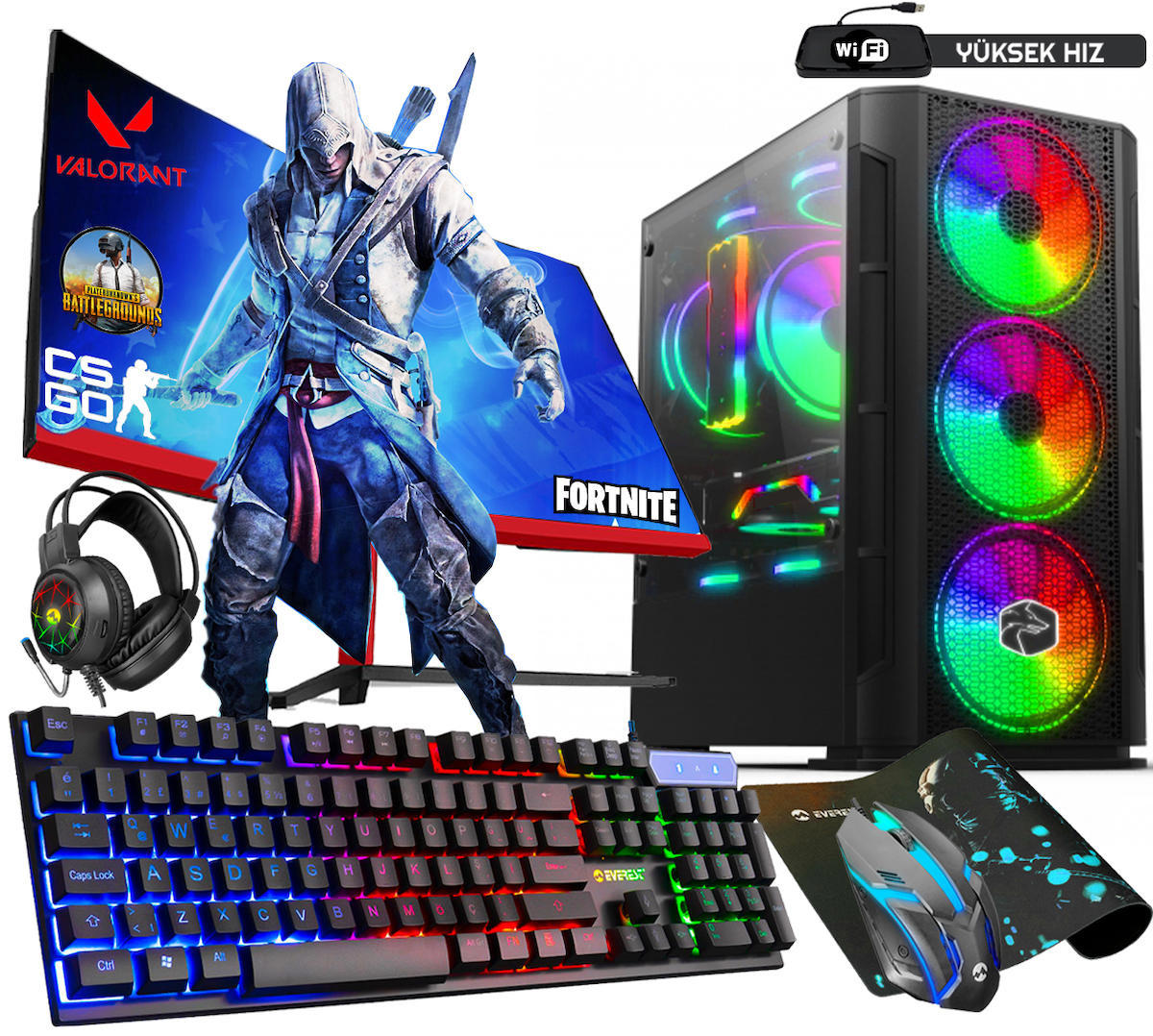 Biggamex ZP34 Harici Radeon RX 550 Intel Core i5 3470 16 GB Ram DDR3 256 GB SSD Tower FreeDos Masaüstü Bilgisayar