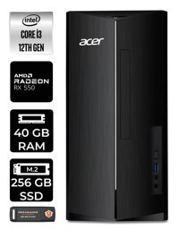 Acer Aspire DT.BHUEM.004 Harici Radeon RX 550 Intel Core i3 12100 40 GB Ram 256 GB SSD Tower Windows 11 Home Masaüstü Bilgisayar + PER4 BELLEK