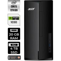 Acer Aspire TC1760 DTBHUEM005P420 Harici GeForce GT 1030 Intel Core i5 12400 20 GB Ram 4 TB SSD Tower Windows 11 Pro Masaüstü Bilgisayar + PER4 BELLEK