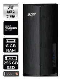 Acer Aspire DT.BHUEM.004 Harici Radeon RX 550 Intel Core i3 12100 8 GB Ram 256 GB SSD Tower Windows 11 Home Masaüstü Bilgisayar + PER4 BELLEK