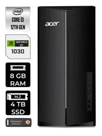 Acer Aspire DT.BHUEM.004 Harici GeForce GT 1030 Intel Core i3 12100 8 GB Ram 4 TB SSD Tower Windows 11 Pro Masaüstü Bilgisayar + PER4 BELLEK