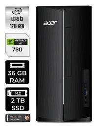 Acer Aspire DT.BHUEM.004 Harici GeForce GT 730 4 GB Intel Core i3 12100 36 GB Ram 2 TB SSD Tower Windows 11 Home Masaüstü Bilgisayar + PER4 BELLEK