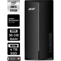 Acer Aspire TC1760 DTBHUEM005P435 Harici Radeon RX 550 Intel Core i5 12400 36 GB Ram 4 TB SSD Tower Windows 11 Pro Masaüstü Bilgisayar + PER4 BELLEK