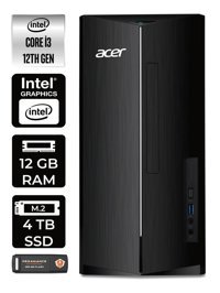 Acer Aspire TC1760 DT.BHUEM.004 Dahili Intel UHD Graphics Intel Core i3 12100 12 GB Ram 4 TB SSD Tower Windows 11 Pro Masaüstü Bilgisayar + PER4 BELLEK