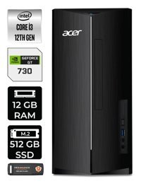 Acer Aspire DT.BHUEM.004 Harici GeForce GT 730 4 GB Intel Core i3 12100 12 GB Ram 512 GB SSD Tower FreeDos Masaüstü Bilgisayar + PER4 BELLEK