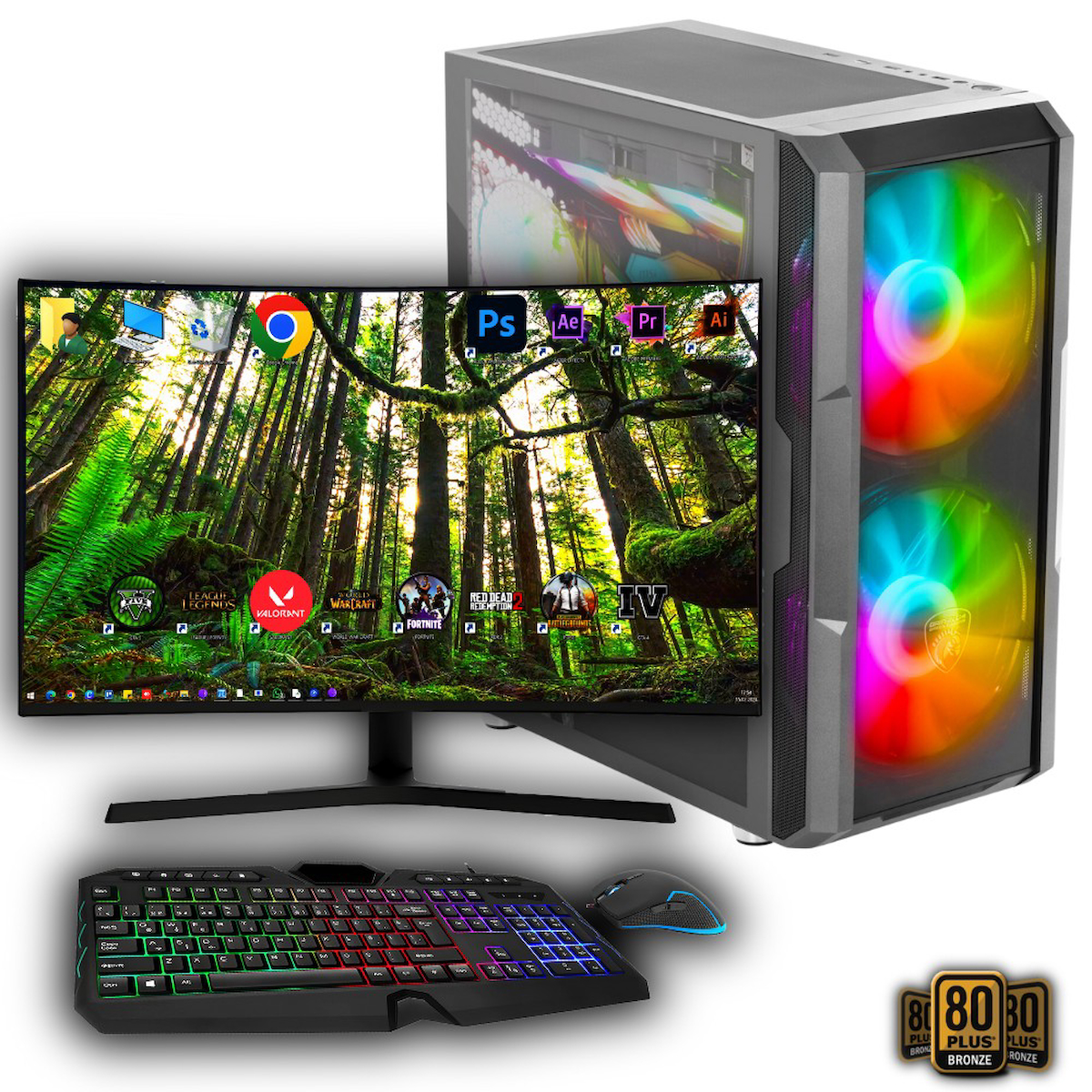 Avantron GMX7765 Harici GeForce RTX 4060 Ti Intel Core i7 12700K 32 GB Ram DDR4 512 GB SSD Tower FreeDos 31.5 inç Monitörlü Masaüstü Bilgisayar