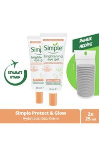 Simple Protect 'N' Glow Vegan Tüm Ciltler için Evet Göz Altı Krem Tüp 2x25 ml