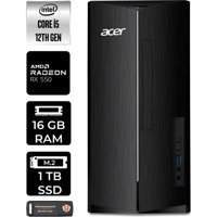 Acer Aspire TC1760 DTBHUEM005P413 Harici Radeon RX 550 Intel Core i5 12400 16 GB Ram 1 TB SSD Tower Windows 11 Pro Masaüstü Bilgisayar + PER4 BELLEK