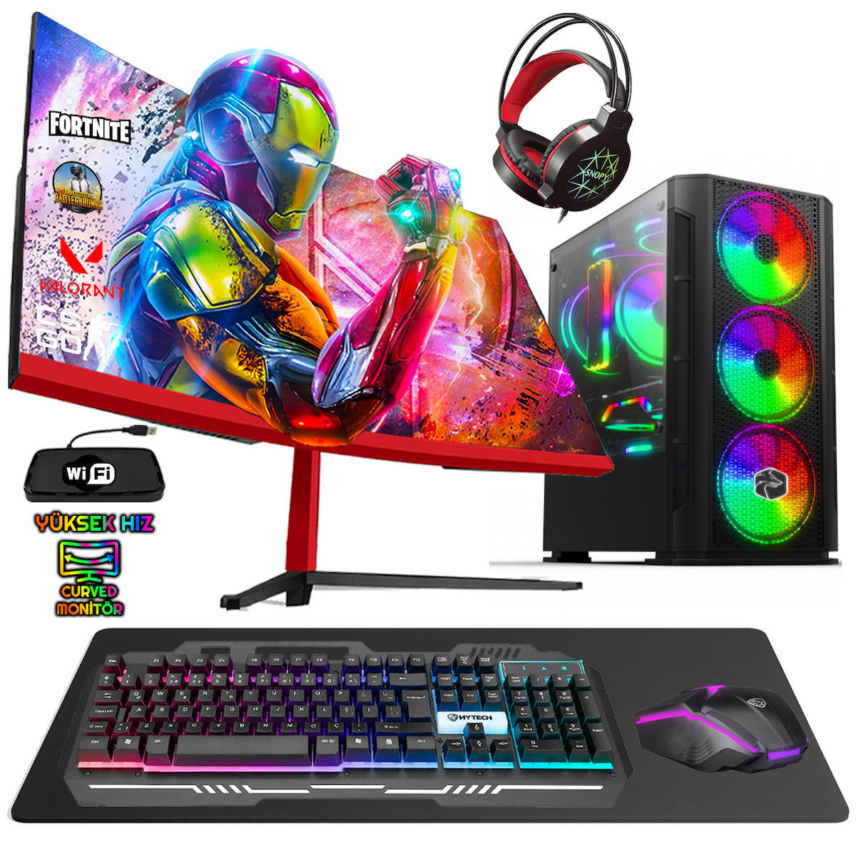 Biggamex SL41 Harici GeForce GTX 1660 Super AMD Ryzen 5 3600 16 GB Ram 256 GB SSD Tower FreeDos 23.8 inç Monitörlü Masaüstü Bilgisayar