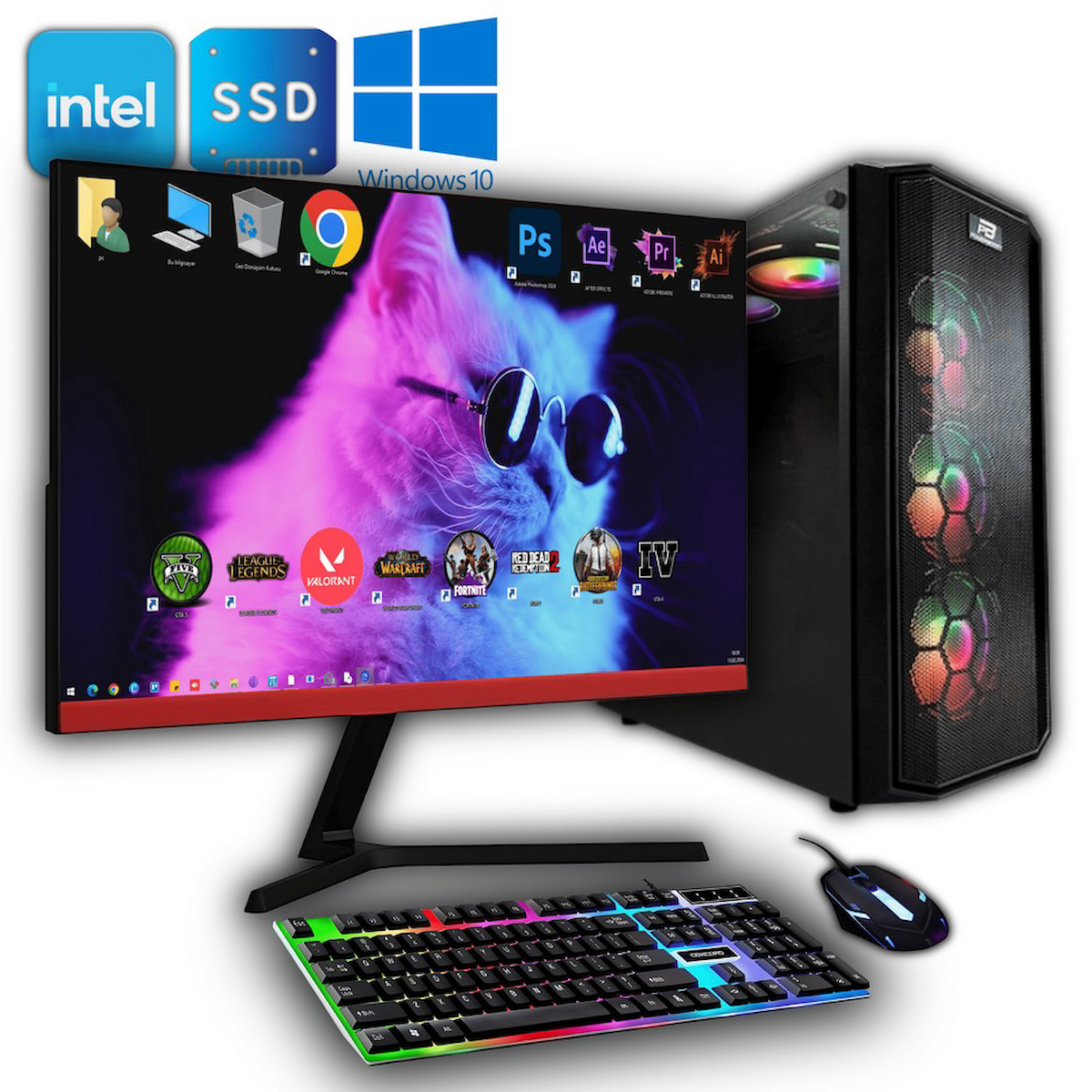 Avantron GMX8301 Harici GeForce RTX 3060 Intel Core i7 12700K 32 GB Ram DDR4 1 TB SSD Tower FreeDos 27 inç Monitörlü Masaüstü Bilgisayar