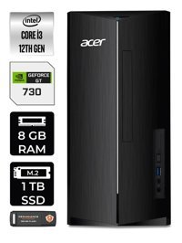 Acer Aspire DT.BHUEM.004 Harici GeForce GT 730 4 GB Intel Core i3 12100 8 GB Ram 1 TB SSD Tower FreeDos Masaüstü Bilgisayar + PER4 BELLEK