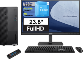 Asus Expert Center D5 D500MD 3121000330PM12 Dahili Intel UHD Graphics Intel Core i3 12100 32 GB Ram 1 TB SSD Mini Tower Windows 11 Pro 23.8 inç Monitörlü Masaüstü Bilgisayar