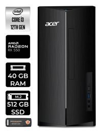 Acer Aspire DT.BHUEM.004 Harici Radeon RX 550 Intel Core i3 12100 40 GB Ram 512 GB SSD Tower FreeDos Masaüstü Bilgisayar + PER4 BELLEK