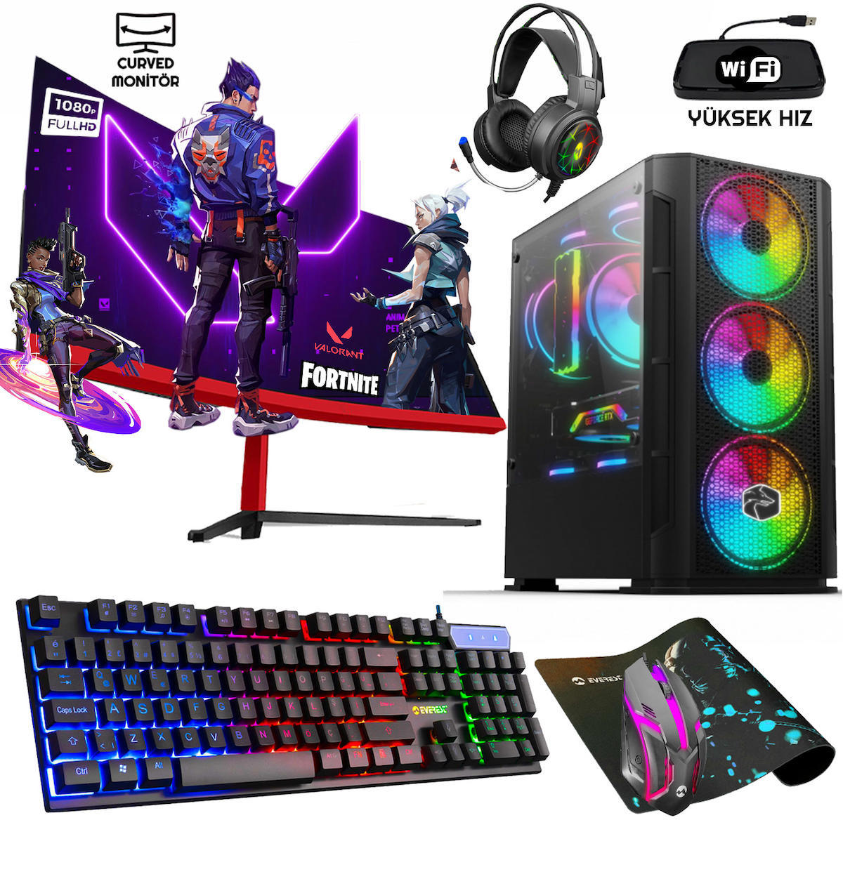 Biggamex DG27 Harici Radeon RX 550 Intel Core i5 10400F 16 GB Ram DDR4 256 GB SSD Tower FreeDos Masaüstü Bilgisayar