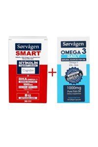 Sorvagen Smart Sitikolin Omega 3 Balık Yağı Kapsül 1000 mg 30+50 Adet