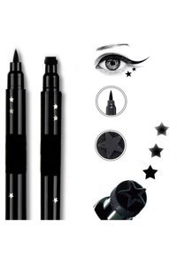 Aks Kozmetik Çift Taraflı Suya Dayanıklı Mat Pastel Siyah Kalem Eyeliner