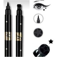 Halvey Kalp Ve Yıldız Desenli Çift Taraflı Mat Pastel Siyah Kalem Eyeliner