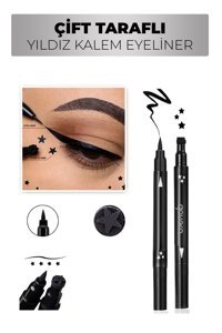 Govern Yıldız Stamp No:01 Çift Taraflı Suya Dayanıklı Mat Pastel Siyah Likit Eyeliner