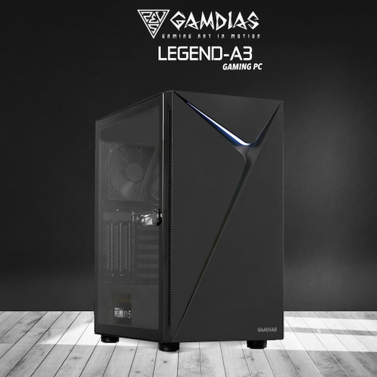 Gamdias LEGEND-A3 Harici GeForce GTX 1660 Intel Core i5 12400F 16 GB Ram GDDR6 500 GB SSD Tower FreeDos Masaüstü Bilgisayar