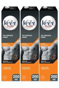 Veet Men Hassas Ciltler İçin Tüm Vücut Genital Bölge Erkek Tüy Dökücü Sprey 3x200 ml + Çanta