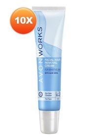 Avon Works Hassas Ciltler İçin Yüz Kadın Tüy Dökücü Krem 10x15 ml