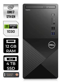 Dell Vostro 3910MT N7598VDT3910 Harici GeForce GT 1030 Intel Core i7 12700 12 GB Ram 4 TB SSD Tower FreeDos Masaüstü Bilgisayar + PER4 BELLEK