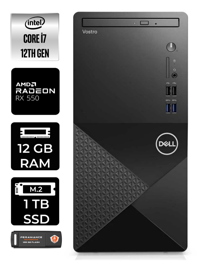 Dell Vostro 3910MT N7600VDT3910 Harici Radeon RX 550 Intel Core i7 12700 12 GB Ram 1 TB SSD Tower FreeDos Masaüstü Bilgisayar + PER4 BELLEK