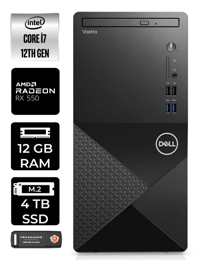 Dell Vostro 3910MT N7598VDT3910 Harici Radeon RX 550 Intel Core i7 12700 12 GB Ram 4 TB SSD Tower Windows 11 Home Masaüstü Bilgisayar + PER4 BELLEK