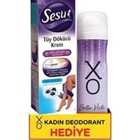 Sesu Yoğurt&Yaban Mersiin Tüm Ciltler İçin Tüm Vücut Genital Bölge Kadın Tüy Dökücü Sprey 100 ml + Kadın Deodorant