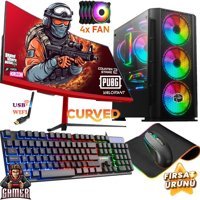 Gameline SYN74 Harici GeForce RTX 3050 AMD Ryzen 5 3600 16 GB Ram DDR4 500 GB SSD Tower FreeDos 24 inç Monitörlü Masaüstü Bilgisayar
