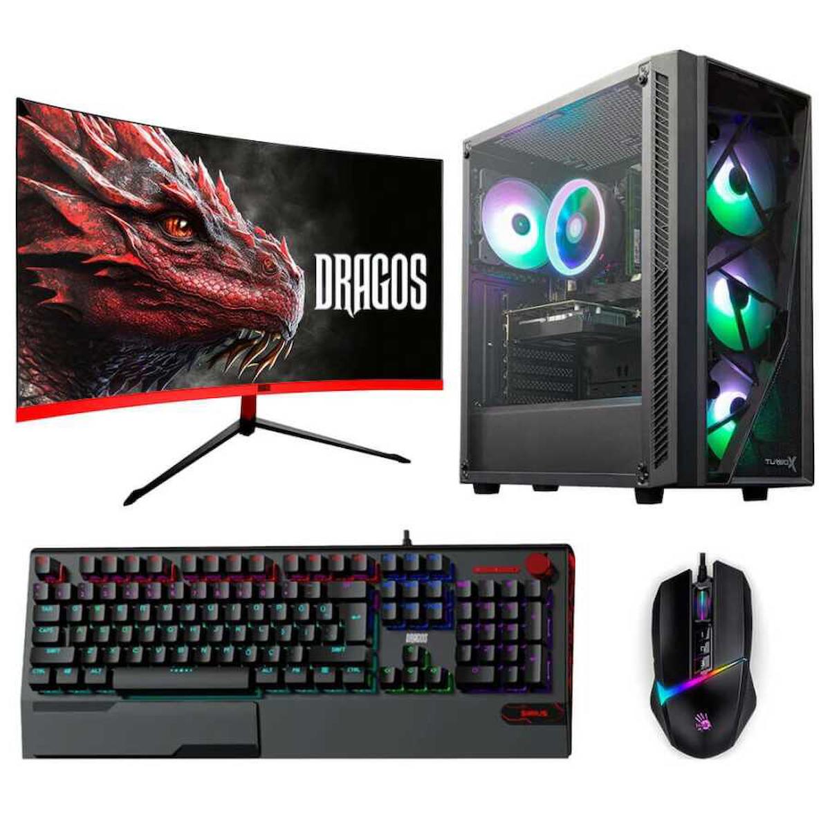 Dragos DRX3169 Harici Radeon RX 6700 XT AMD Ryzen 7 5700X 16 GB Ram 512 GB SSD Tower FreeDos 23.6 inç Monitörlü Masaüstü Bilgisayar