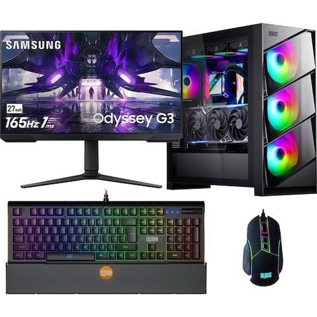 Gaming Plus AGSX119 Harici GeForce RTX 4070 Super Intel Core i9 11900F 32 GB Ram DDR4 1 TB SSD Tower FreeDos Monitörlü Masaüstü Bilgisayar