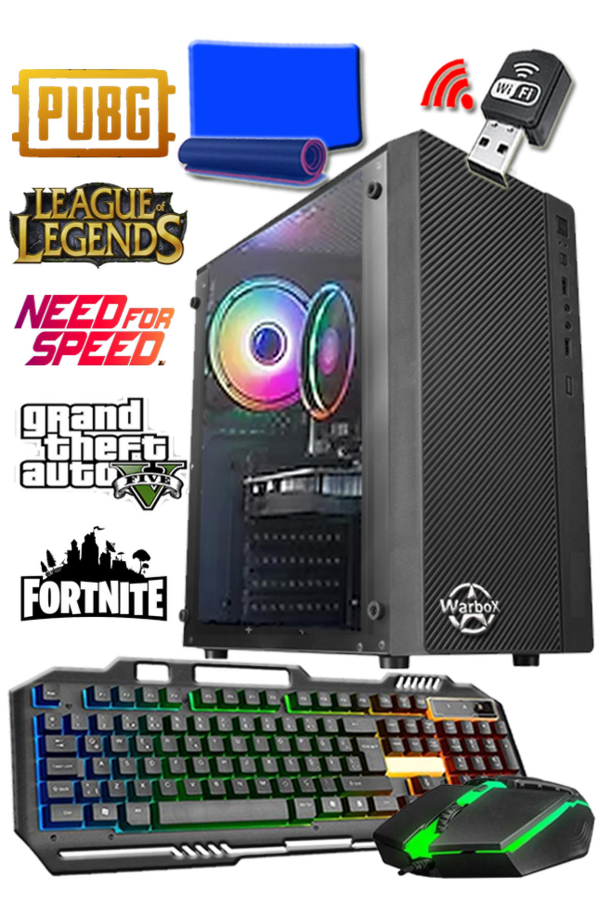 Lucifer MİX Harici Radeon R7 240 Intel Core i5 650 8 GB Ram 120 GB HDD + 128 GB SSD Tower FreeDos Masaüstü Bilgisayar