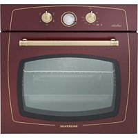 Silverline RS6235R01 57 Lt A Enerji Sınıfı Analog Rustik Tam Boy Ankastre Fırın Bordo