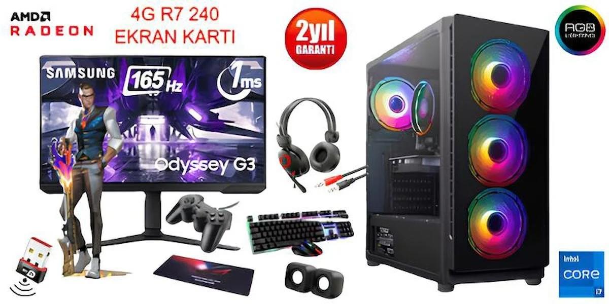 Hilal Gaming Harici Radeon R7 240 Intel Core i7 860 16 GB Ram 256 GB SSD Tower FreeDos 27 inç Monitörlü Masaüstü Bilgisayar