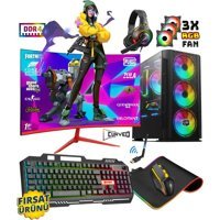 Noder X90 Harici GeForce RTX 3060 AMD Ryzen 5 5500 32 GB Ram 1 TB HDD + 512 GB SSD Tower FreeDos 23.8 inç Monitörlü Masaüstü Bilgisayar