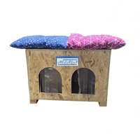Melada 51x41x35 cm Dikdörtgen Su Geçirmez Dış Mekan Kedi Evi Ahşap Rengi