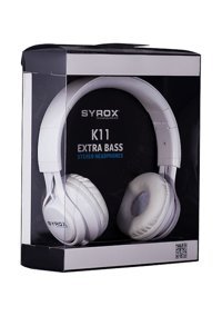 Syrox J-50 K11 3.5 mm Kablolu Kulak Üstü Kulaklık Beyaz