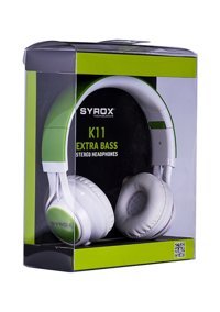 Syrox J-50 K11 3.5 mm Kablolu Kulak Üstü Kulaklık Yeşil