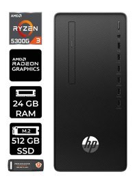 HP 295 G9 6D391EA Dahili Radeon Vega 6 AMD Ryzen 3 5300G 24 GB Ram 512 GB SSD Tower Windows 11 Home Masaüstü Bilgisayar + PER4 BELLEK