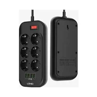 Berlin Shop Se-6403 6'lı Soket 2 metre 4'lü USB Kablolu Çiftli Akım Korumalı Priz