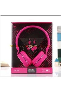 Headphone TV10 3.5 mm Gürültü Önleyici Mikrofonlu Kablolu Kulak Üstü Kulaklık Pembe