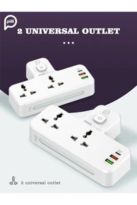 Piili Akpr 2'li Soket 2'li USB Kablosuz Çiftli Akım Korumalı Priz