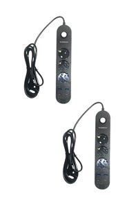 WINNBOSS 3'lü Soket 2 metre 2'li USB Kablolu Çiftli Akım Korumalı Priz