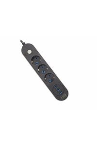 Quat Auk006 3'lü Soket 2 metre 3'lü USB Kablolu Çiftli Akım Korumalı Priz