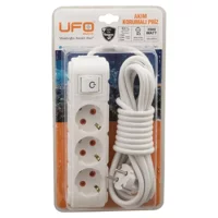 Ufo Electric 30411 3'lü Soket 5 metre Kablolu Tekli Akım Korumalı Priz